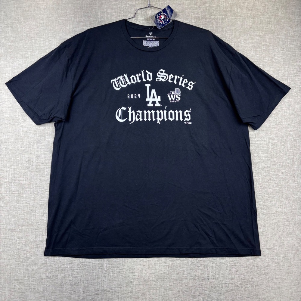 Fanatics Mens Los Angeles Dodgers 2024 World Series Champions Black T-Shirt 3XL